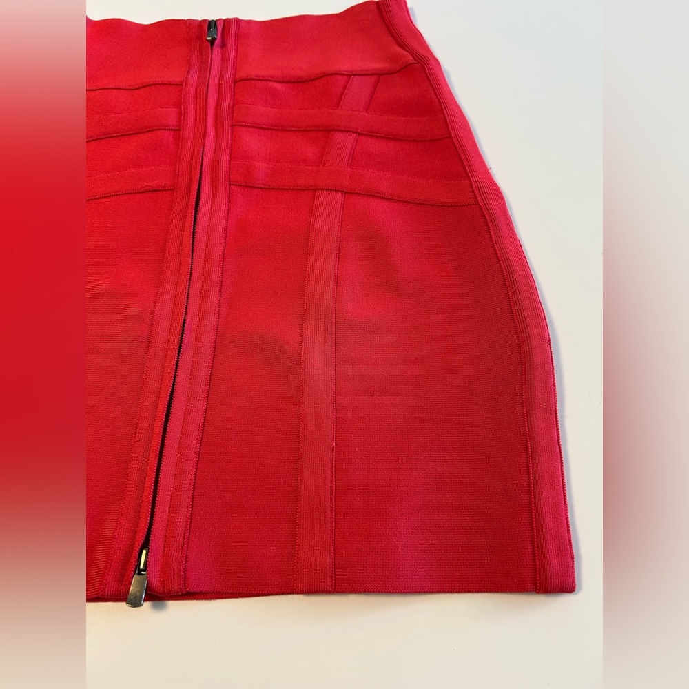 HERVÉ LÉGER Poppy Bandage Mini Pencil Skirt, Heavy Stretchy fabric, Sz Med - Picture 4 of 14